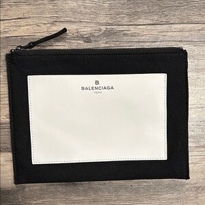 BALENCIAGA Leather/Cotton Pouch